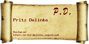 Pritz Delinke névjegykártya